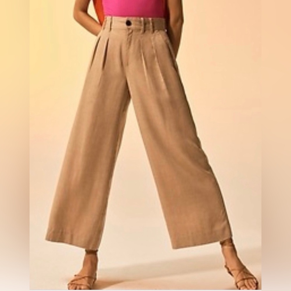 Banana Republic High-Rise Wide-Leg Pleated Ankle Pants, Size 14, NWT